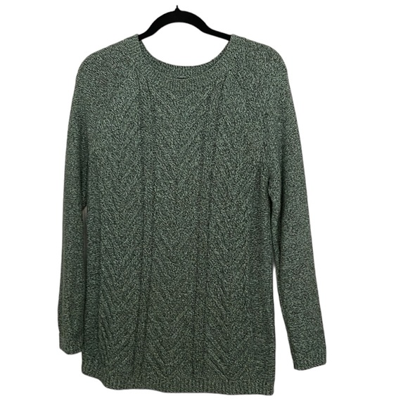 Talbots Sweaters - Talbots cotton cable green scoop neck sweater